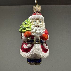 Vintage Dept 56 Blown Glass Hand painted Snowman Christmas Ornament Mini 2.25”